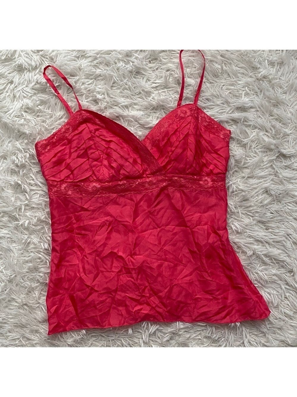 Carole Little Y2K silk Lace Camisole Top